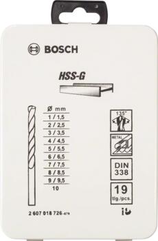 Metāla urbju komplekts HSS-G (19gab.) 2607018726 BOSCH (2607018726)