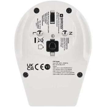 Emos Universāls ceļojumu adapters P0055U, balts, 1×USB-A 5V 3A, 1×USB-C 5V 3A, 100-250V~/16A max (P0055U)