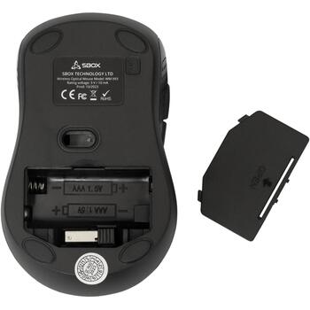 Sbox Pele WM-993S, 6D, 1600 DPI, 2x AAA, bezvadu RF 2.4 GHz, gumijas pārklājums, saderīga ar Windows un MacOS (WM-993S)
