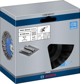 Metāla suka leņķa slīpm. D 100 mm, 1gab., Mazām leņķa slīpmašīnām PRO METAL HEAVY KONUSVEIDA SUKA, 2608622011, BOSCH (2608622011)
