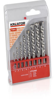 KREATOR KRT012202, набор сверл по камню, 8 шт., Ø3-10мм, твердосплавный наконечник (KRT012202)