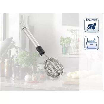LEIFHEIT Венчик для яиц Speed Quirl S 103097, 8 проволок, экономия времени 50%, ручка из нержавеющей стали (103097)