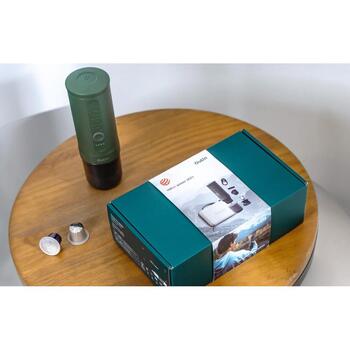 Outin Nano A000011, 7500mAh, 20 бар, 92°C, 80мл, 200с, USB/12В/24В, кофеварка, зеленый, с чехлом (A000011)
