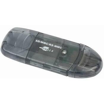 Gembird Читатель карт памяти FD2-SD-1 USB 2.0, 13 г, черный, поддерживает MMC, SD, SDHC, SDIO, SDXC (FD2-SD-1)