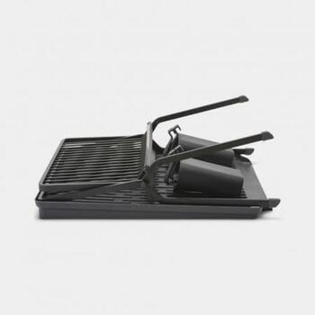 Brabantia 139482 складная сушилка для посуды, большая, тёмно-серая, алюминий, 33x42x51 см, 17 тарелок, 4 бокала (139482)