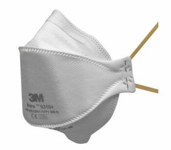 3M Respirators FFP1S Aura+ FFP1 T9310, 0.01kg, 4 x OEL, 78% efektivitāte, bez vārsta (T9310)