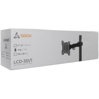 Sbox Подставка для монитора LCD-351/1-3, 10кг, 17-32'', 75x75-100x100, вертикальный наклон +45°/-45°, поворот +90°/-90° (LCD-351/1-3)