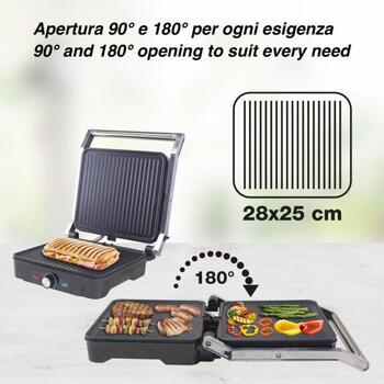 Beper Гриль P101TOS503, 2000W, 280x250mm, 90°/180° наклон, регулируемый термостат, холодные ручки (P101TOS503)