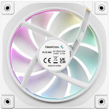 Deepcool Ventilators FL12 WH 3 IN 1 R-FL12-WHAPN3-G, 55 cfm, 32 dBA, 500-2150 rpm, 3 fāžu motors, ARGB Gen 2 (R-FL12-WHAPN3-G)