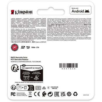 Kingston Карта SDXC SDG4/128GB, 128 ГБ, 200 МБ/с, C10, UHS-I, U3, V30 (SDG4/128GB)
