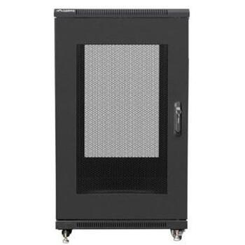 Lanberg стоячий шкаф 19 дюймов 22U 600x800, FF01-6822-23B, 1159x600x800mm, 800kg, 4 слота для вентиляторов, IP20 (FF01-6822-23B)