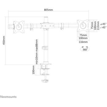 Neomounts настенный кронштейн FPMA-DCB100DBLACK, 10-27