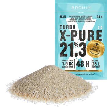 Browin Turbo X-Pure дрожжи 403103, 21.3%, 48ч, 25л, 0.135кг, для сахарных, фруктовых и зерновых браг (403103)
