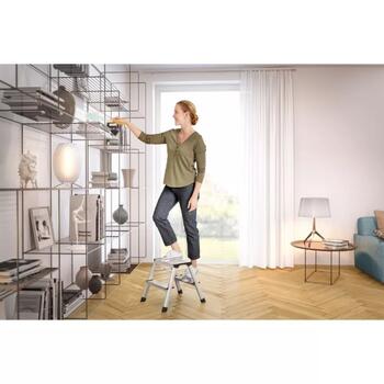 Hailo Pakāpienu soliņš D60 StandardLine 034442701, 2x2 pakāpieni, 150kg, 240cm, alumīnijs, salokāms (034442701)