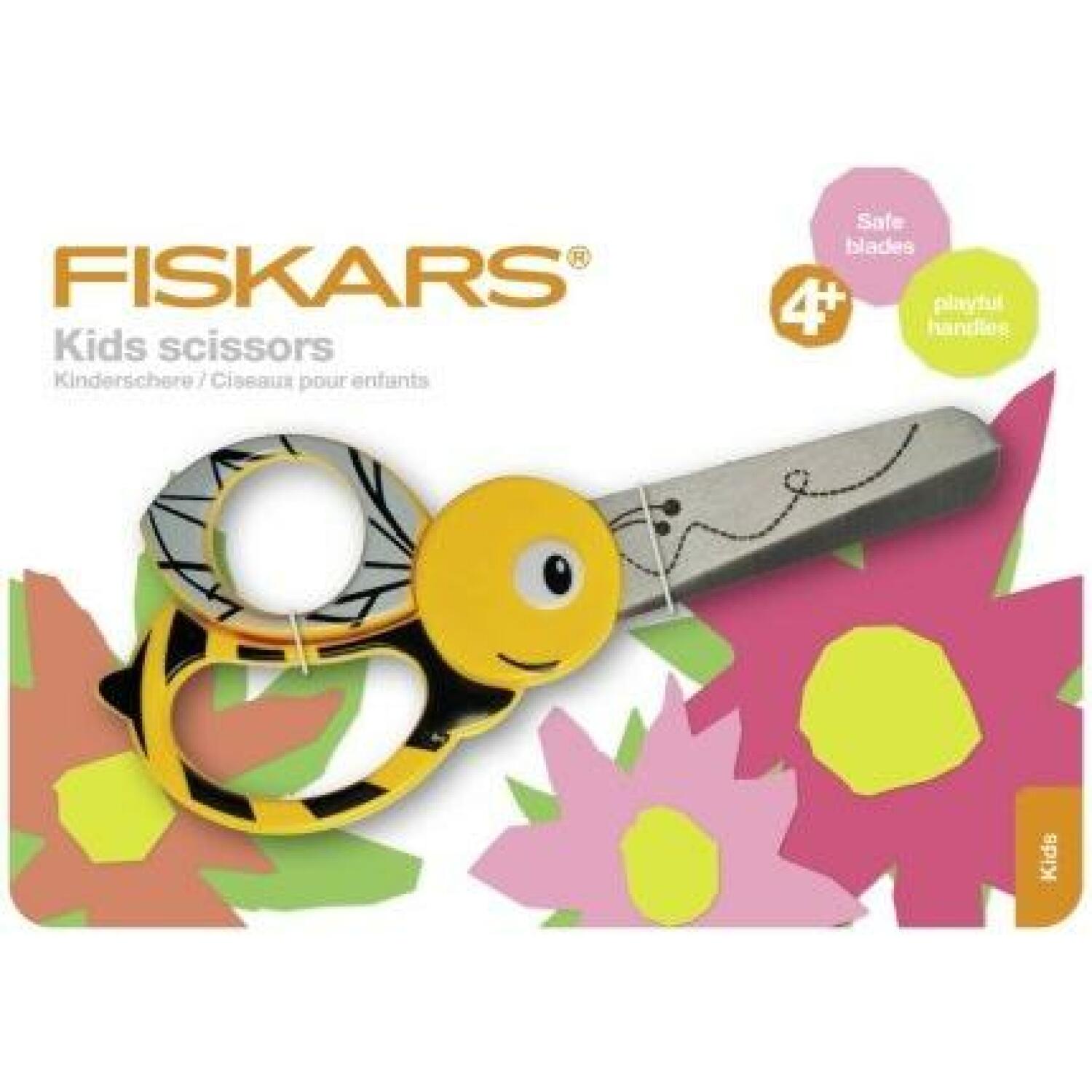 Fiskars Šķēres bērnu 13cm Bite 5002135, 5cm asmeņi, ergonomiski rokturi, noapaļots gals, drošības griešanas mala (5002135)