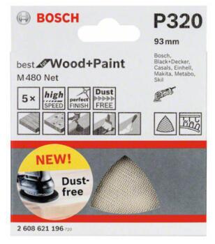 Сита абразивный, M 480, 93X93мм, G320, 2608621196, BOSCH (2608621196)