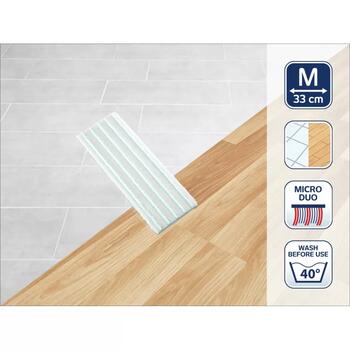 Leifheit Picobello M micro duo 1056613, 33см, сменная губка для щетки, 2-волоконная система, стирка до 40°C (1056613)