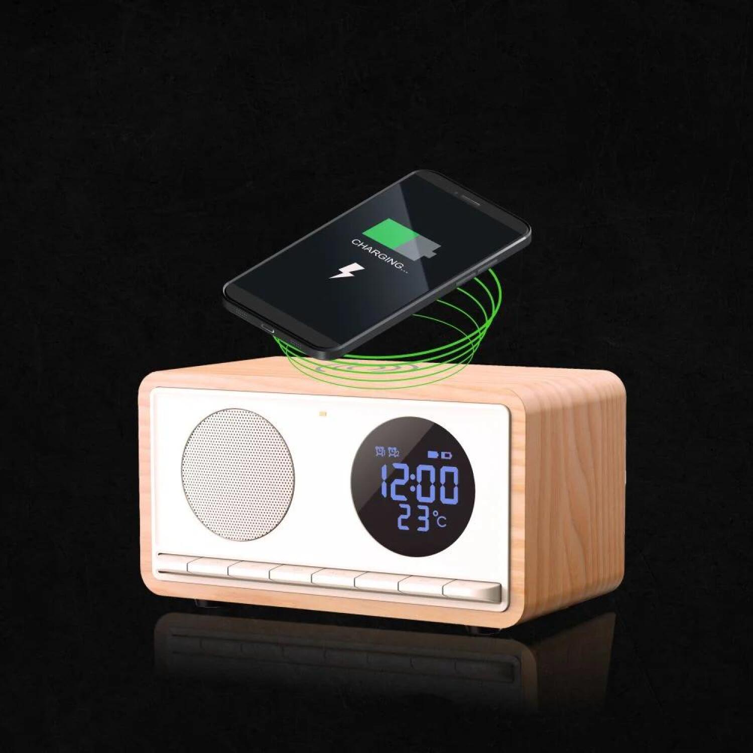 Manta Будильник RDI912W, 0.7kg, 93mm, 169mm, 100mm, 10W, Bluetooth 5.1, FM радио, 10ч работы от аккумулятора (RDI912W)