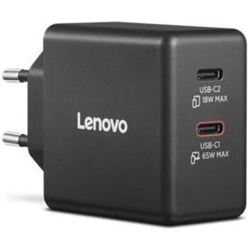 Lenovo strāvas adapteris Dual USB-C 65W GaN G0A6065BEU, 65 W, USB-C, GaN tehnoloģija, 2 USB porti (G0A6065BEU)