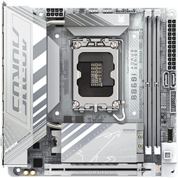 Gigabyte B860I AORUS PRO ICE, Mini-ITX mātesplate, LGA1851, 2x SATA, 2x M.2, DDR5, 128 GB, 2.5 Gb Ethernet, Wi-Fi 7, Bluetooth 5.4 (B860I AORUS PRO ICE)