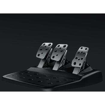 Logitech Руль + педали 941-000112, 1.8 м USB кабель, черный, алюминий, кожа, нержавеющая сталь, 900° поворот (941-000112)