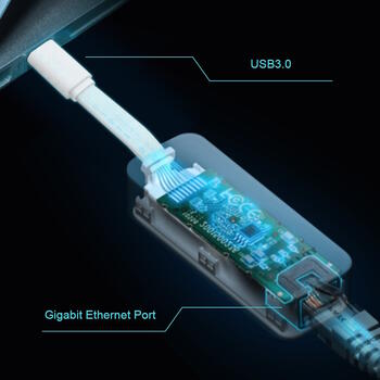 Ethernet адаптер USB-C на Gigabit RJ45 сетевой адаптер UE300C 10/100/1000 Mbps USB-C Черный TP-Link (UE300C)