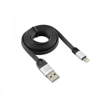 Sbox USB кабель USB-IPH-2.4A, 1.5m, 480 Mbit/s, USB A M, Lightning (iPh) M, черный/серебристый, плетеный: Нет (USB-IPH-2,4A)