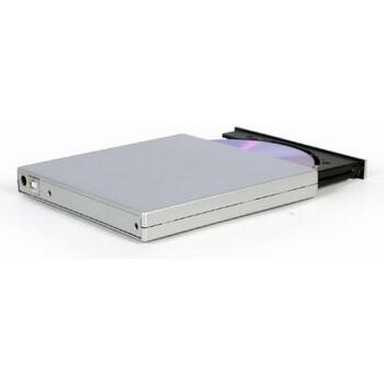 Gembird DVD записывающее устройство DVD-USB-021-SV, USB 2.0, 24x запись CD, 8x запись DVD, серебристый, тихая работа (DVD-USB-021-SV)