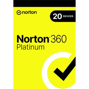 Norton PLATINIUM 21453462, 1 год, 1 пользователь, 20 устройств, 100 ГБ облачного резервного копирования, новые обновления (21453462)