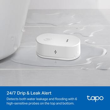 Tp-Link Smart Water Leak Sensor Tapo T300, 868MHz, 90dB, IP67, 0-40ºC, 0-99%RH, 2 AAA baterijas, 64 sensori (TAPOT300)