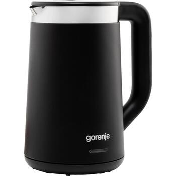 Gorenje Чайник K17TRDW, 2200 W, 1.7 L, Пластик/Металл, 360° поворотная база, Черный (K17TRDW)