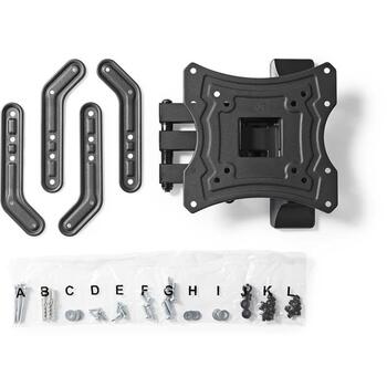 Nedis кронштейн для ТВ TVWM1530BK, 23-55 дюймов, VESA 100x100-400x400, 30кг, 20°, 180°, 400мм (TVWM1530BK)