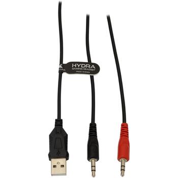 Baracuda Наушники BGH-021, 20-20000Гц, 32Ω, 98дБ, 2x3,5мм+USB, 2м, LED подсветка, накладные, с микрофоном (BGH-021)