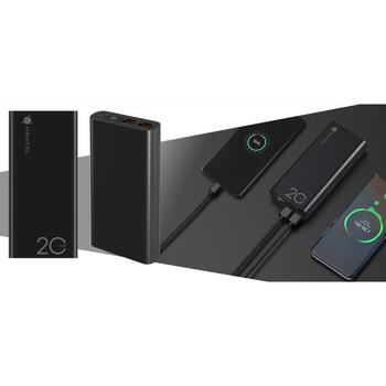 Navitel Lādētājs-akumulators PWR20 AL Black, 20000mAh, 3.7V 74Wh, 22,5W, USB-C 5V 2,6A, 9V 2A, 12V 1,5A, Mikro USB 5V 2A, 9V 2A (PWR20 AL Black)