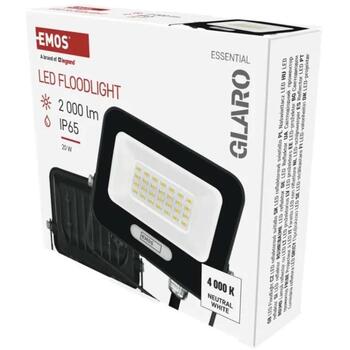 Emos LED прожектор GLARO ZS2224B, 20 W, 2000 lm, IP65, нейтральный белый, алюминий, 120°, 20 000 ч (ZS2224B)