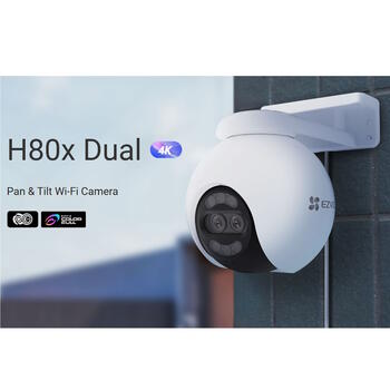 Ezviz H80x CS-H80-8MP-2MP-4mm, 8MP+2MP, 4K, 360°/90°, IP65, цветное ночное видение, AI-детекция, MicroSD до 512GB, Wi-Fi (CS-H80-8MP-2MP-4mm)