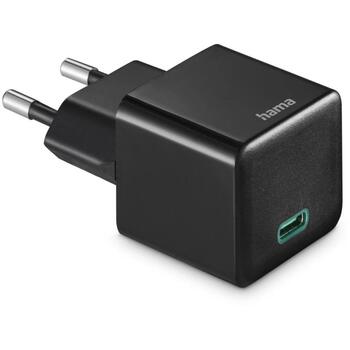 Hama 00201651 USB-C lādētājs, 25W, 100-240V, 1xUSB-C, PD, Quick Charge 3.0, melns (00201651)