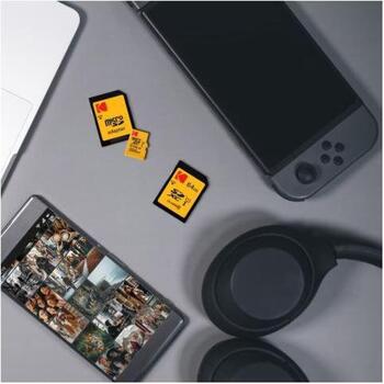 Kodak microSDXC 64GB, EKMSDM64GXC10K, 64GB, UHS-I, V10, A1, 90MB/s, 25MB/s, адаптер microSDXC (EKMSDM64GXC10K)