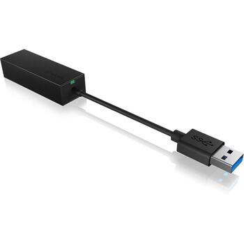 Raidsonic USB 3.0 (A-Tipa) uz Gigabit Ethernet adapteris IB-AC501a, 1x Gigabit Ethernet, USB 3.0, kompakts dizains (IB-AC501a)