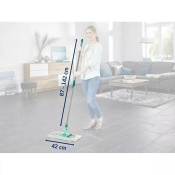 Leifheit Profi XL micro duo 1055049, grīdas birste ar teleskopisku kātu, 42cm, 80-140cm, 360° rotējoša, MicroDuo (1055049)