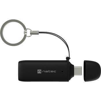 Natec SCARAB C NCZ-2365 картридер, USB-C 3.2 Gen 1, 5 Гбит/с, 2ТБ, 2 карты, черный (NCZ-2365)