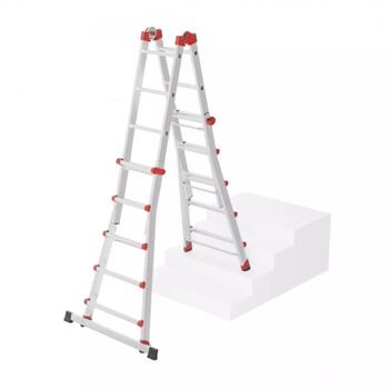 Hailo M80 037520007 daudzfunkcionālās kāpnes, alumīnijs, 4x5 pakāpieni, 150 kg, 515 cm, 17 kg (037520007)