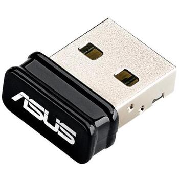 Asus USB беспроводной адаптер USB-N10 NANO B1, 802.11n, 150 Mbps, 2.4 GHz, USB 2.0, черный (USB-N10NANOB1)