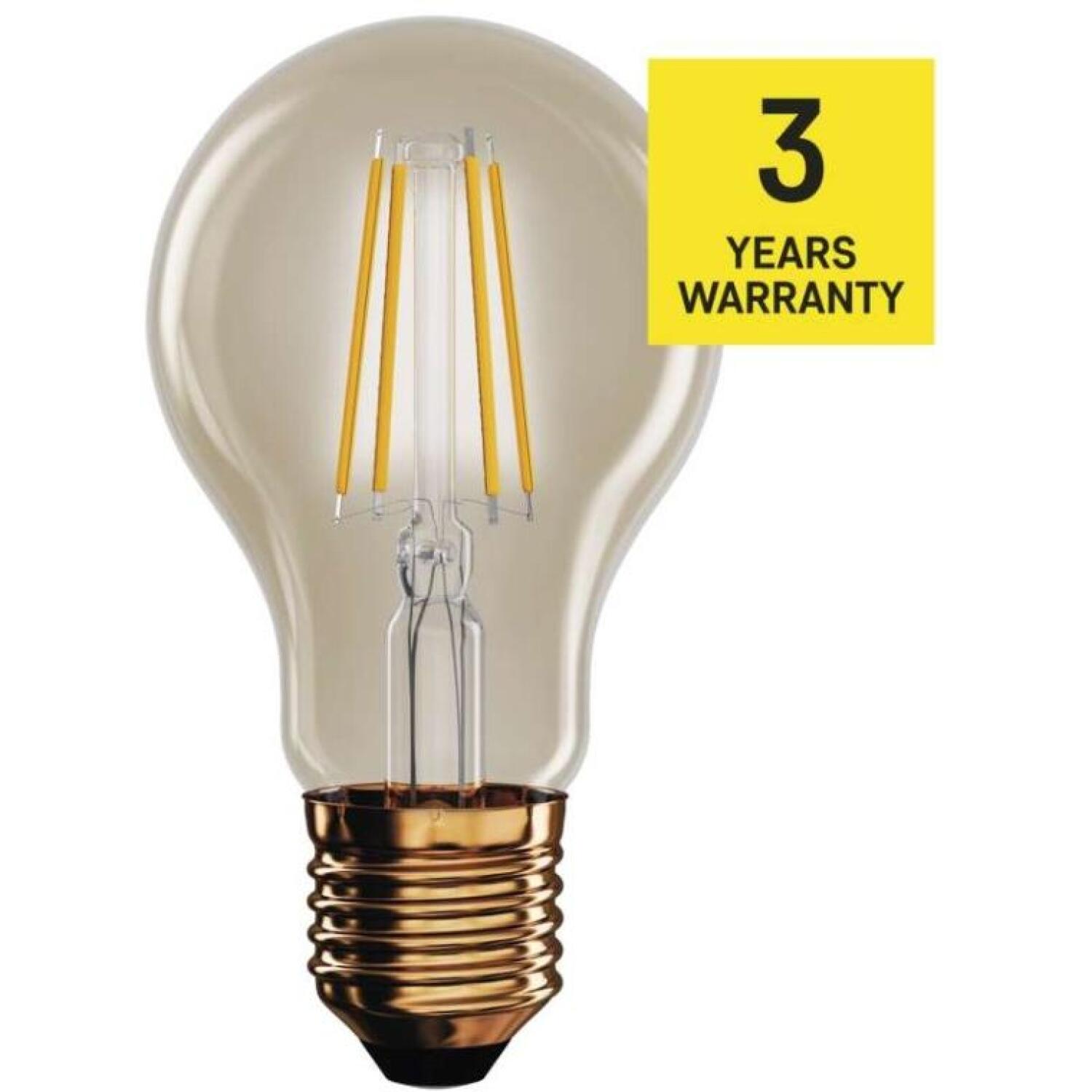 Emos LED лампочка Vintage A60 Z55032, 4,5 Вт, 420 лм, 230 В/50 Гц, 320°, 2200 K, E27, 25 000 часов, 4 чипа, теплый белый (Z55032)
