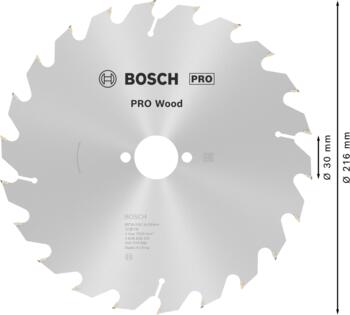 Ripzāģa disks 216x30 mm Optiline Wood Z22, Galda zāģiem PRO WOOD RIPZĀĢA ASMENS, 2608838410, BOSCH (2608838410)