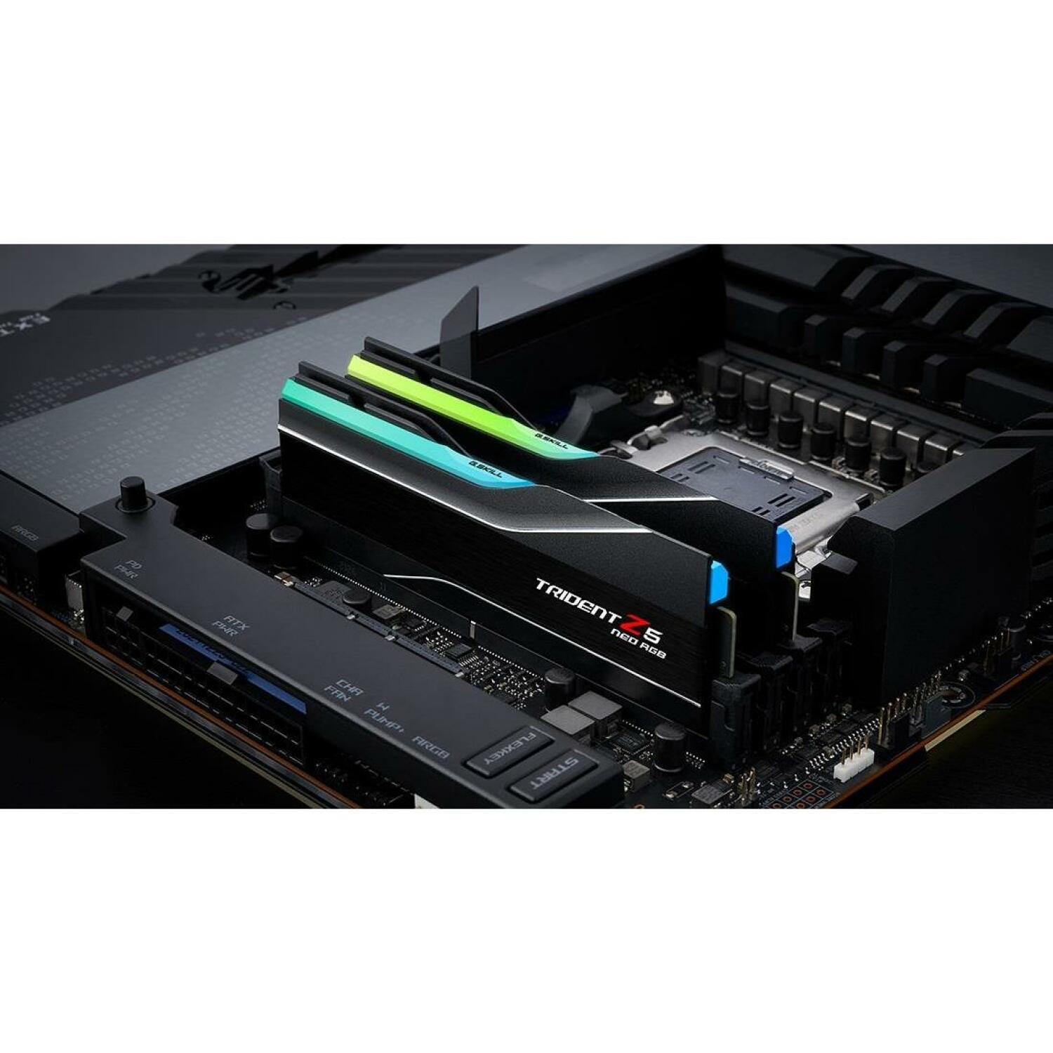 G.Skill память DIMM F5-6000J3038F16GX2-TZ5NR 32 ГБ, DDR5, 6000 МГц, 288-pin, CAS 30, двухканальная, многоцветная подсветка (F5-6000J3038F16GX2-TZ5NR)