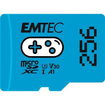 Emtec microSDXC 256GB UHS-I U3 V30 A1 Gaming ECMSDM256GXCU3G, 256GB, 100MB/s, 50MB/s, A1/A2 совместимость (ECMSDM256GXCU3G)