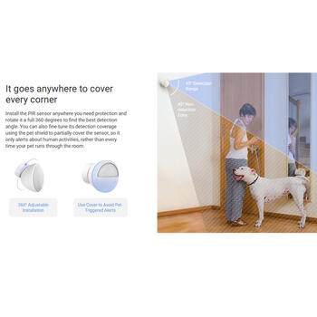 Ezviz CS-T1C PIR датчик движения, 7м, 90°, Zigbee 3.0, HomeKit, 2г, CR2450, белый (CS-T1C)