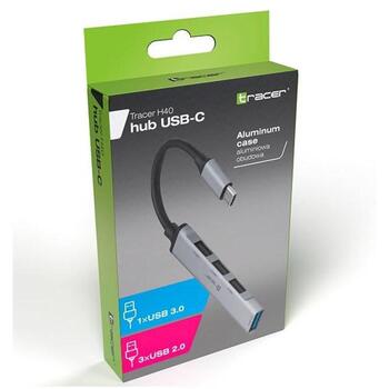 Tracer USB хаб H40 TRAPOD46999, 4 x USB Type A Female, USB-C, 5V, USB 3.0/3.1/3.2, USB 2.0 (TRAPOD46999)