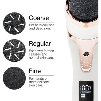 Rio Go Smooth электрическая пилка для ног PEDI5-EU/1.1, 3 насадки, 80мин, USB, LED дисплей, IPX6 (PEDI5-EU/1.1)